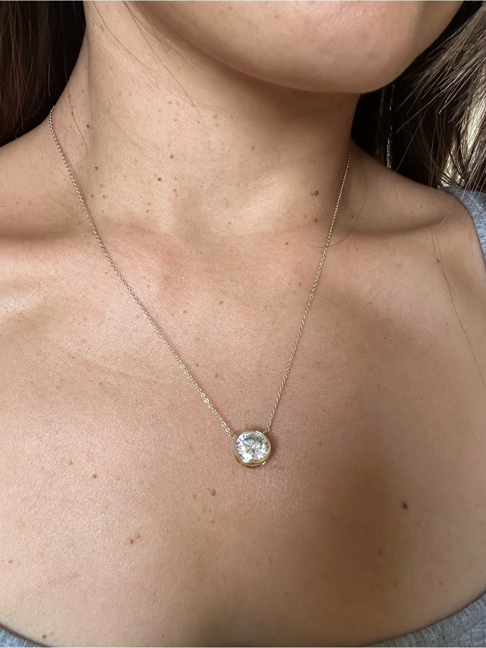 Melinda Maria Baroness Diamond Solitaire Necklace